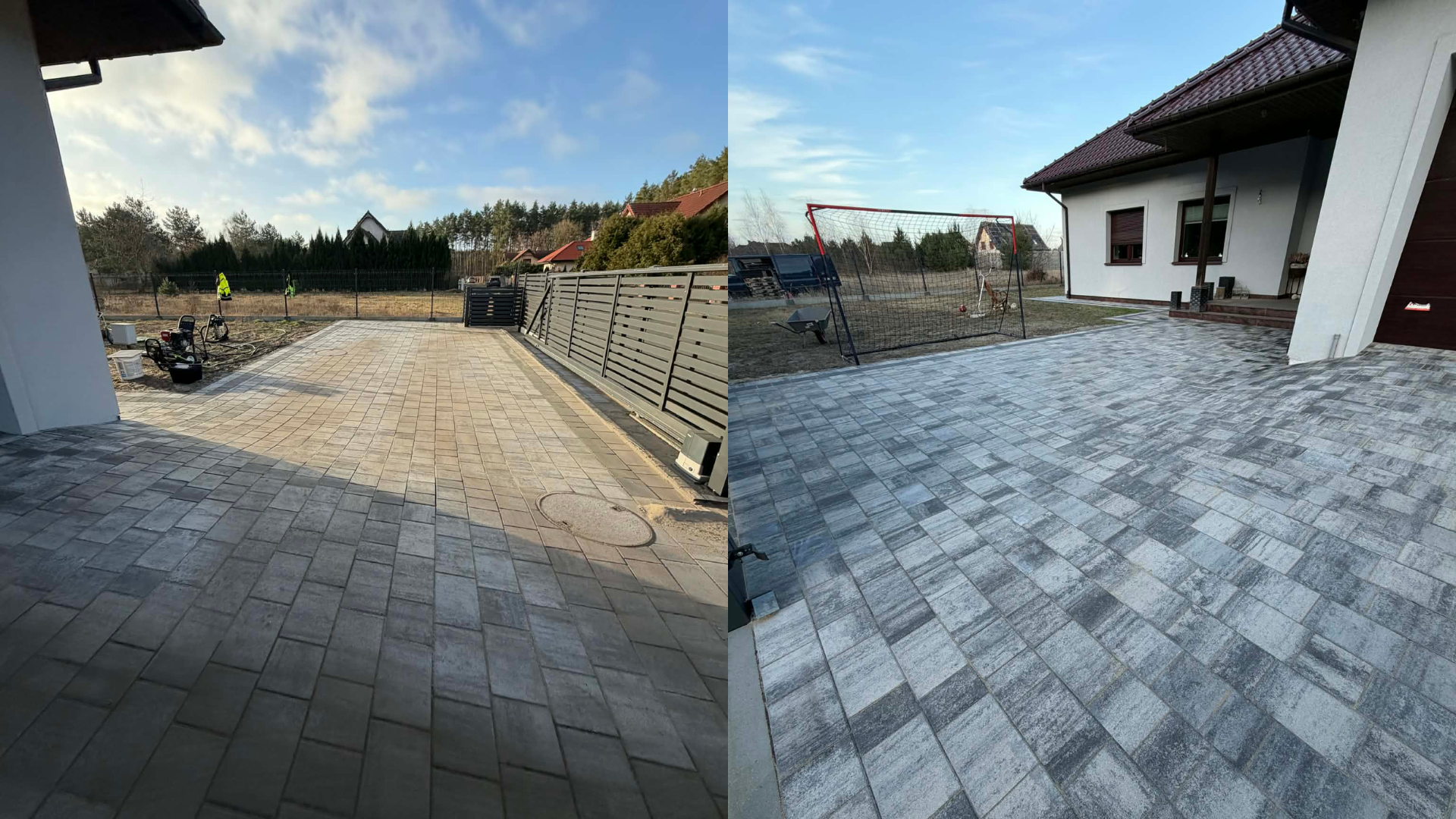 Efekt czyszczenia kostki brukowej